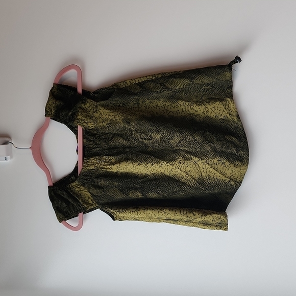 Vintage Tops - Vintage Crop Drawstring Snakeskin Print Tank